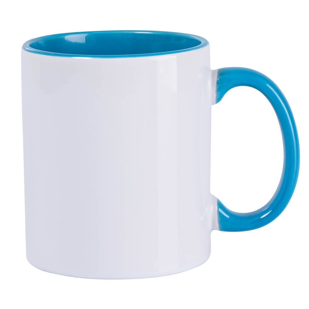 Caneca de Cerâmica Branca com alça e interior colorido 325ml AZUL-45500-AZU